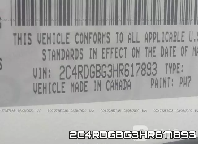 2C4RDGBG3HR617893 фото 10