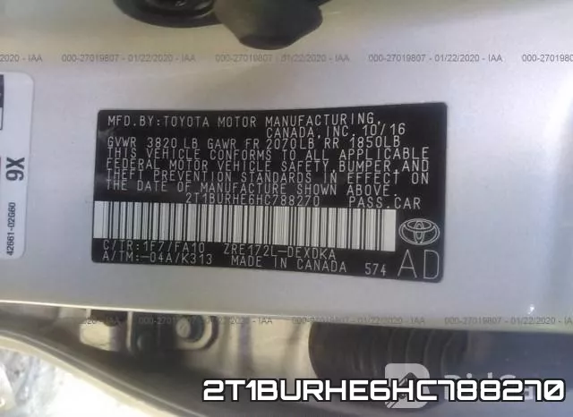 2T1BURHE6HC788270 фото 8
