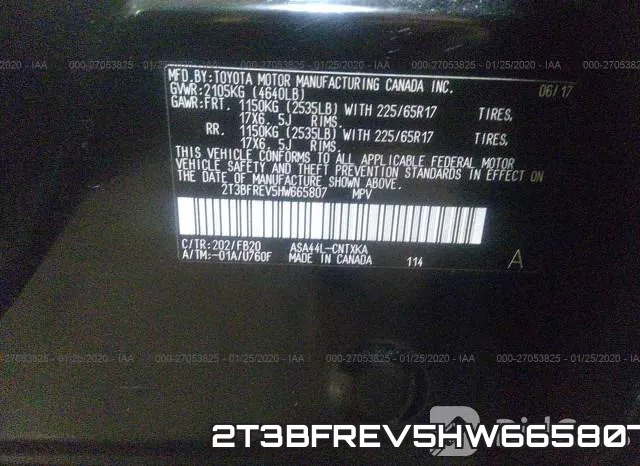 2T3BFREV5HW665807 фото 5