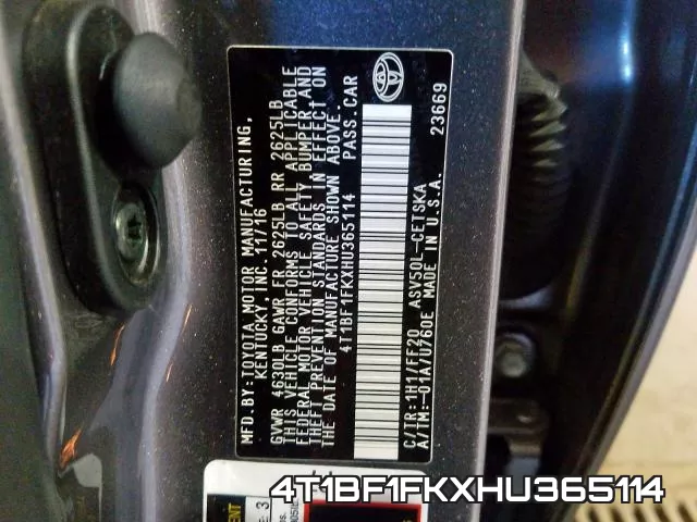 4T1BF1FKXHU365114 фото 2