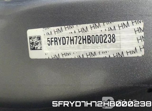 5FRYD7H72HB000238 фото 7