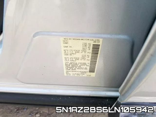 5N1AZ2BS6LN105942 фото 2