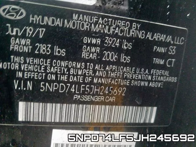 5NPD74LF5JH245692 фото 2