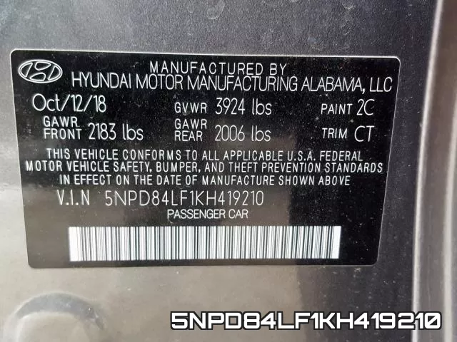 5NPD84LF1KH419210 фото 2