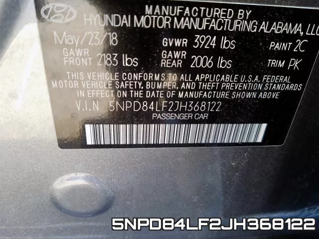 5NPD84LF2JH368122 фото 2