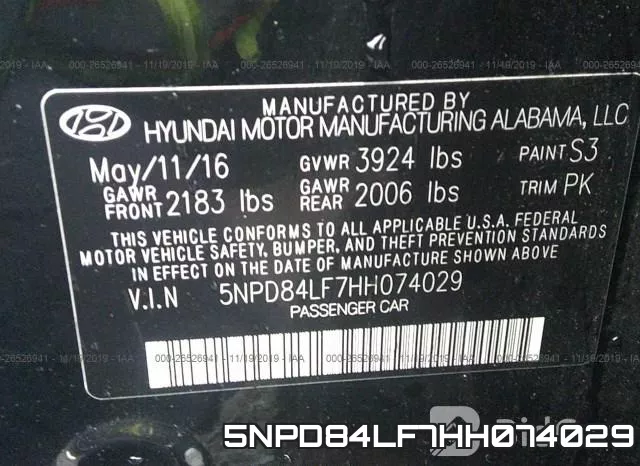 5NPD84LF7HH074029 фото 7