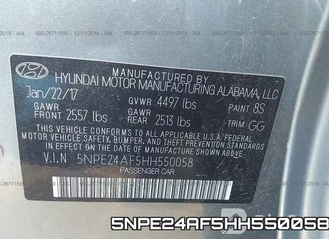 5NPE24AF5HH550058 фото 7