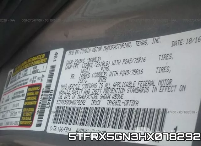 5TFRX5GN3HX078292 фото 10