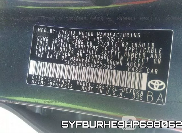 5YFBURHE9HP698062 фото 8