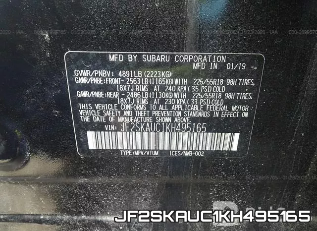 JF2SKAUC1KH495165 фото 7