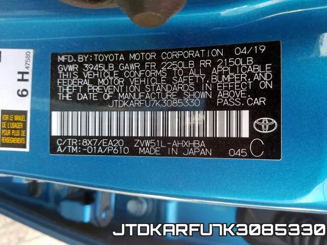 JTDKARFU7K3085330 фото 2