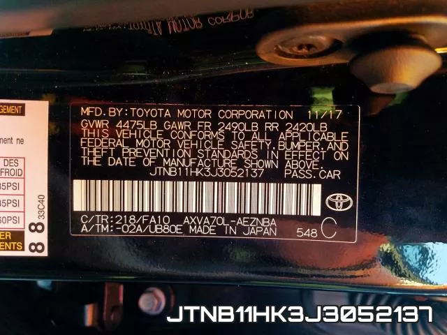 JTNB11HK3J3052137 фото 2
