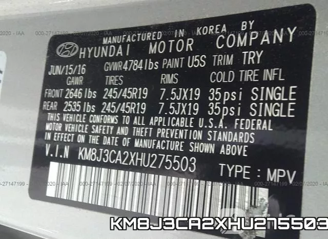 KM8J3CA2XHU275503 фото 8