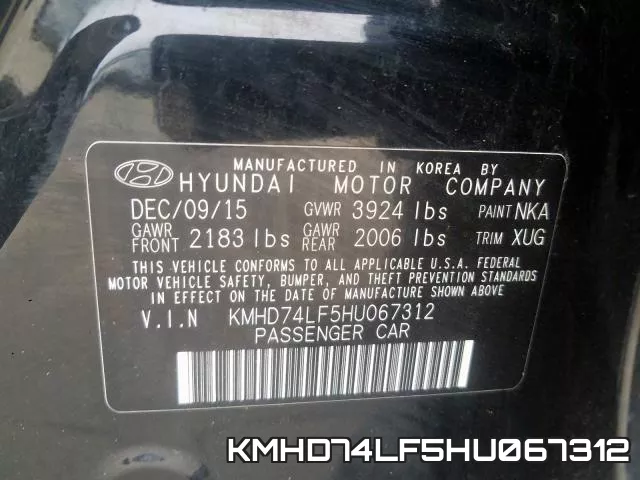 KMHD74LF5HU067312 фото 2