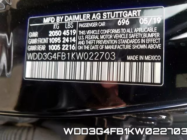 WDD3G4FB1KW022703 фото 2