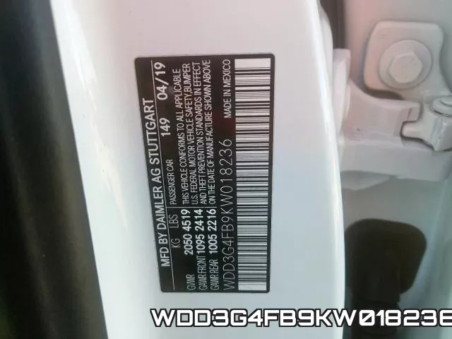 WDD3G4FB9KW018236 фото 2
