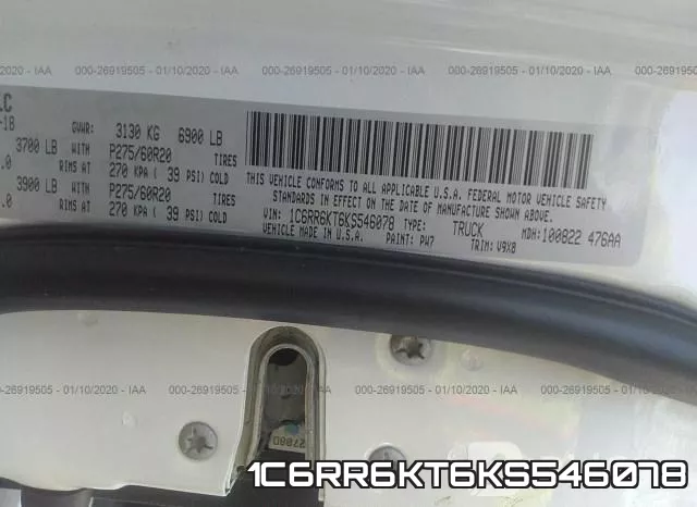 1C6RR6KT6KS546078 фото 9