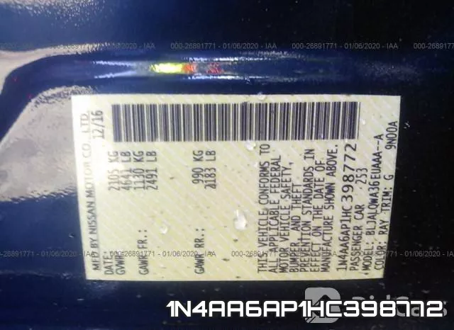 1N4AA6AP1HC398772 фото 7