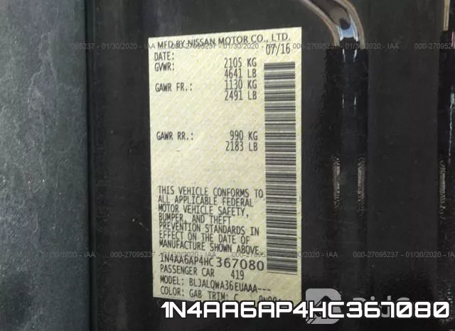 1N4AA6AP4HC367080 фото 8