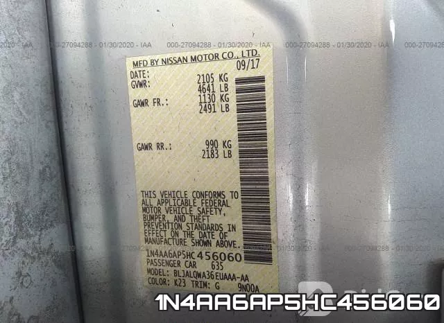 1N4AA6AP5HC456060 фото 7