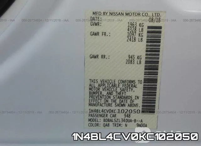 1N4BL4CV0KC102050 фото 7