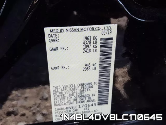 1N4BL4DV8LC170645 фото 2