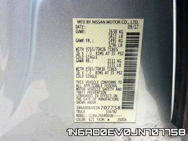 1N6AD0EV0JN707758 фото 2