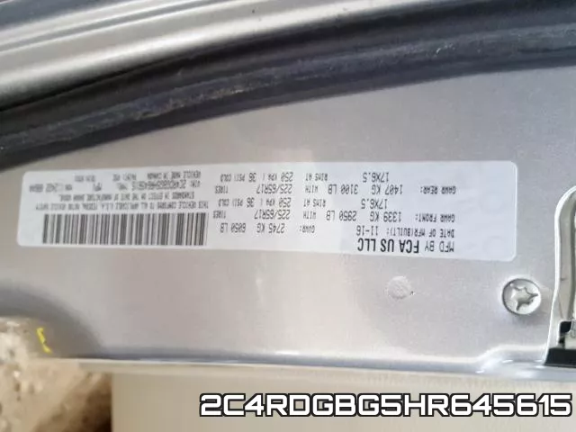 2C4RDGBG5HR645615 фото 2