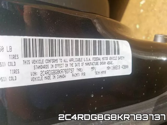 2C4RDGBG8KR783737 фото 2