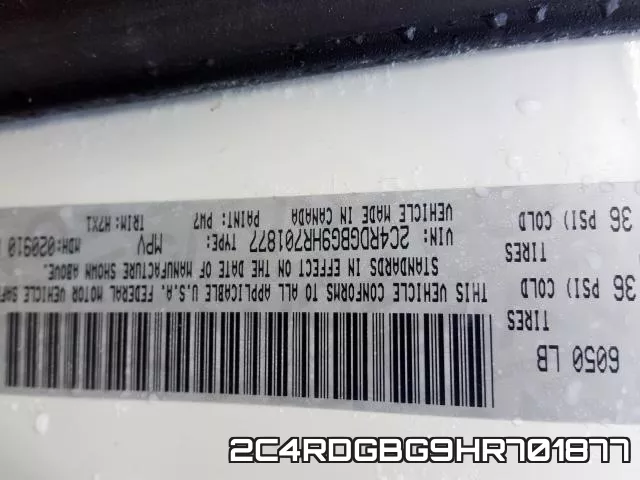 2C4RDGBG9HR701877 фото 2