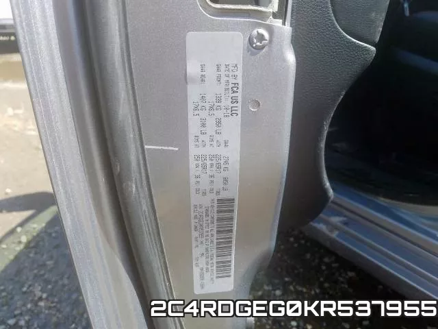 2C4RDGEG0KR537955 фото 2
