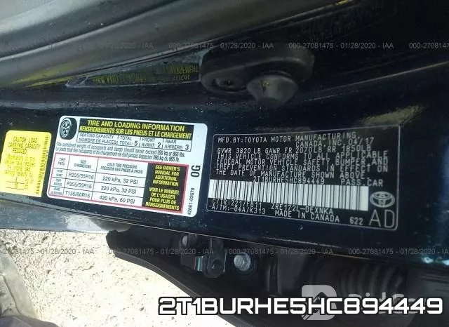 2T1BURHE5HC894449 фото 6