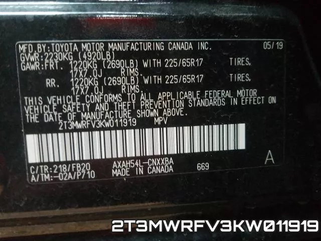 2T3MWRFV3KW011919 фото 2