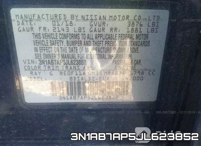 3N1AB7AP5JL623852 фото 5