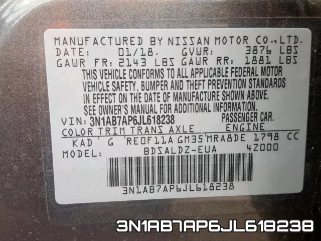 3N1AB7AP6JL618238 фото 2