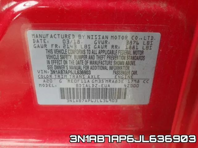 3N1AB7AP6JL636903 фото 2
