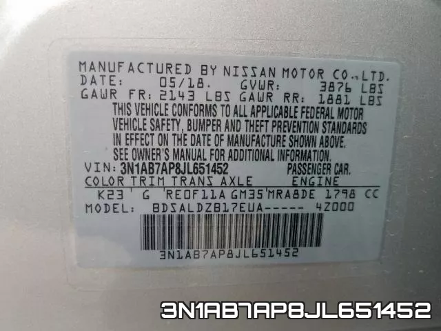 3N1AB7AP8JL651452 фото 2