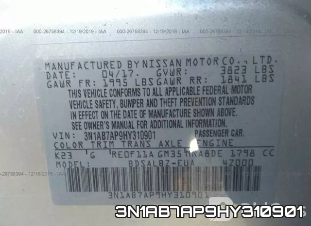3N1AB7AP9HY310901 фото 6