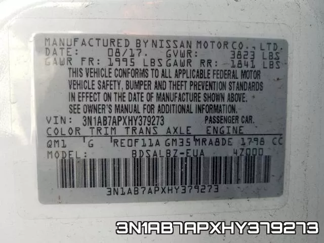 3N1AB7APXHY379273 фото 2