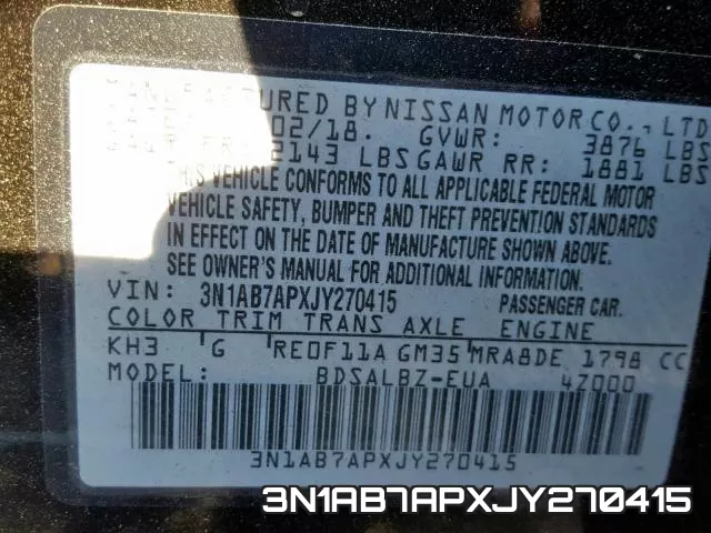 3N1AB7APXJY270415 фото 2