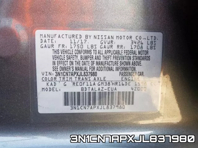 3N1CN7APXJL837980 фото 2
