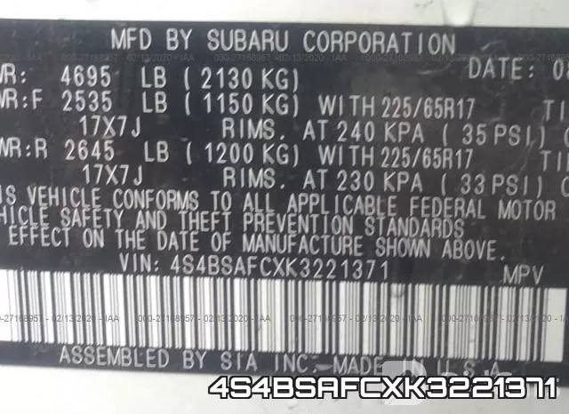 4S4BSAFCXK3221371 фото 5