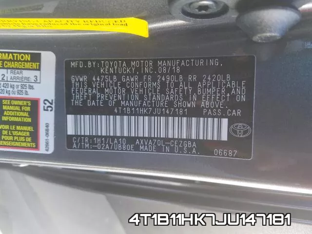 4T1B11HK7JU147181 фото 2