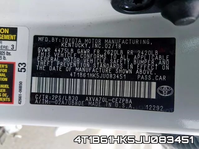 4T1B61HK5JU083451 фото 2