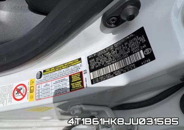 4T1B61HK8JU031585 фото 2