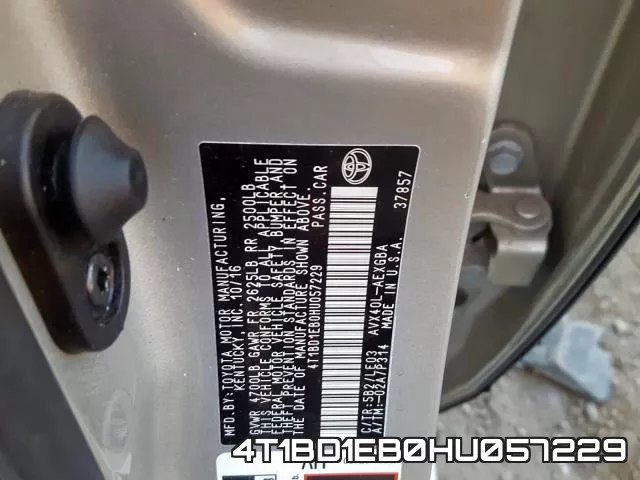 4T1BD1EB0HU057229 фото 2