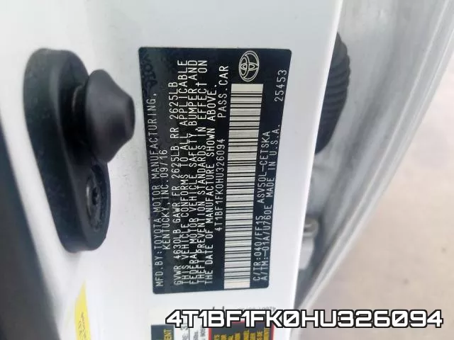 4T1BF1FK0HU326094 фото 2