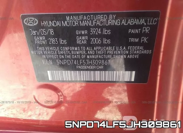 5NPD74LF5JH309861 фото 4