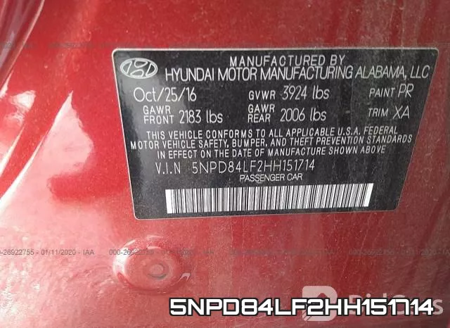 5NPD84LF2HH151714 фото 5