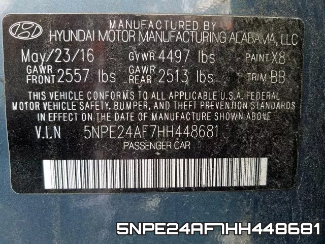 5NPE24AF7HH448681 фото 2